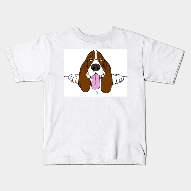 Basset hound Kids T-Shirt by Noamdelf06